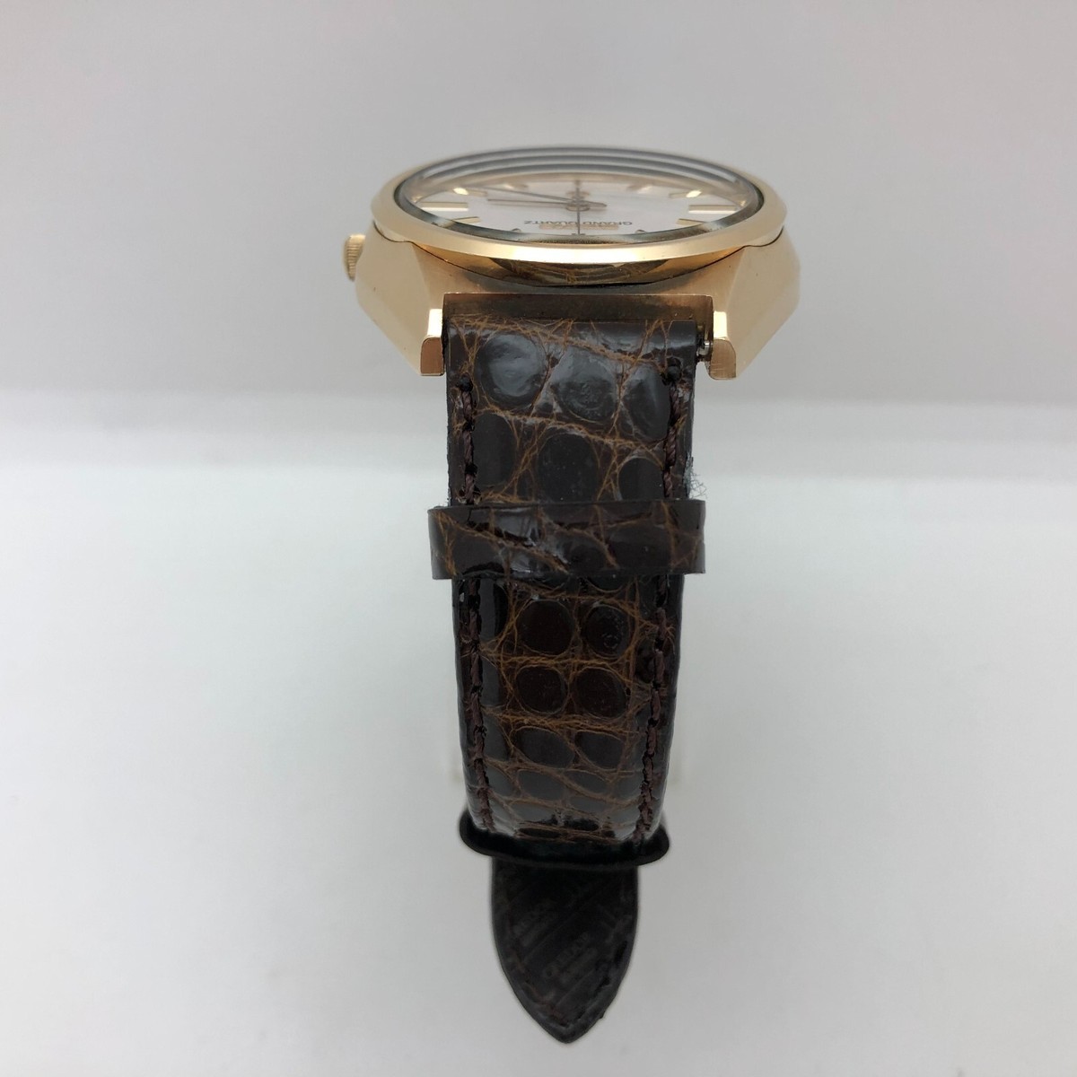 w1930] SEIKO GRAND QUARTZ Buckle 4840-8041 Gold New battery