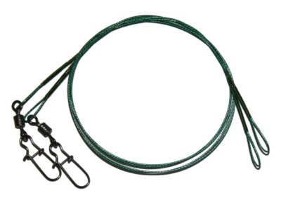 Jenzi Steel Tippet with Safety Swivel 45 cm Predator Tippet Green