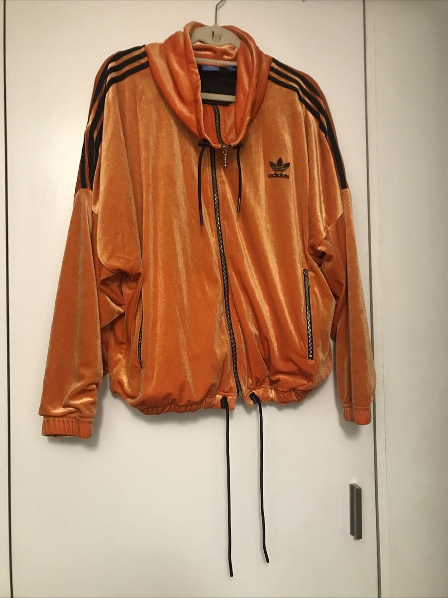 Adidas Originals Track Top Jacket Velour Burnt Orange Size Adidas Originals Track Top Jacket Velour Burnt Orange Size