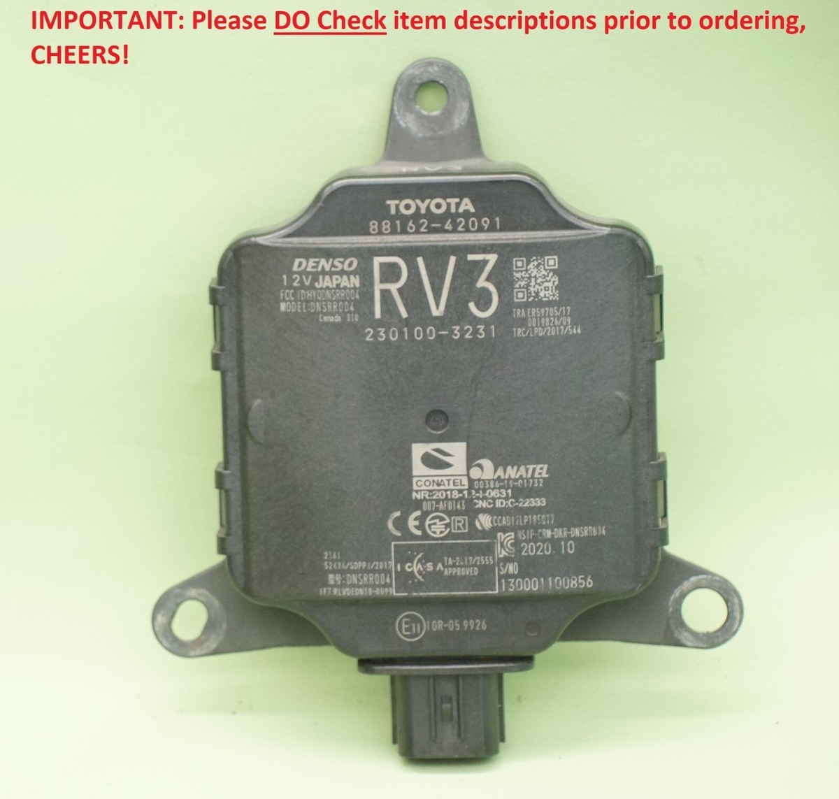 Toyota RAV4 Blind Spot Monitoring Sensor Radar XA50 Series Genuine