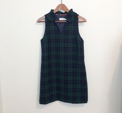 Vinyard Vines Green Tartan Plaid Ruffel Dress Academia Womens Size 2 | eBay