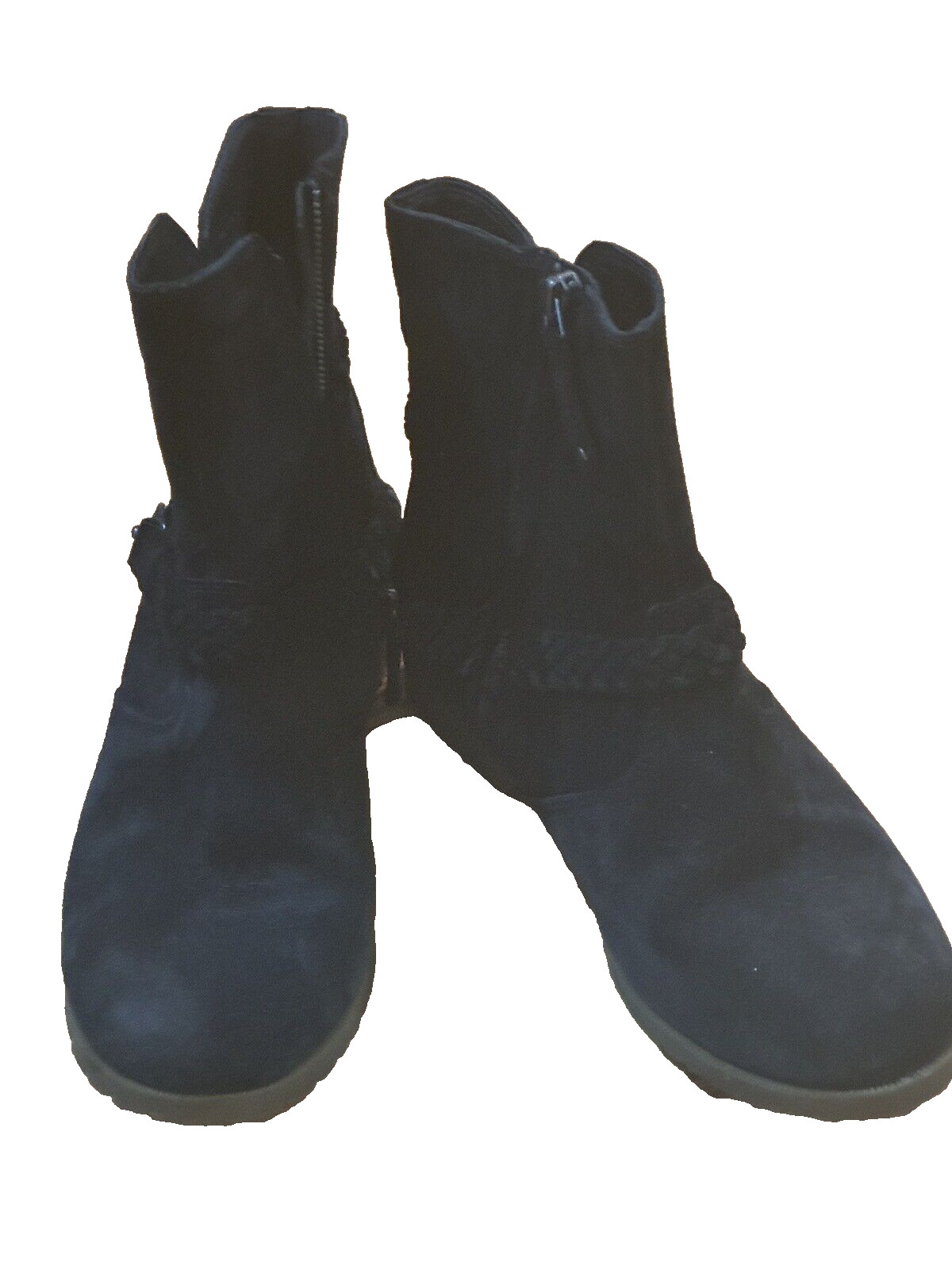 Teva De La Vina Womens Size Black Suede Braided Ankle Boots Shoes