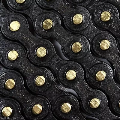 Izumi Jet Black with Gold Pins 1/2 x 1/8 116L BMX Track Single-Speed Bike Chain