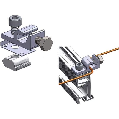 6 Stück Erdungsklemmen Aluminium Lay-in Connector – Für PV Solarpanel, Erdungsdraht AWG 4-14, Inkl. Ersatzschrauben