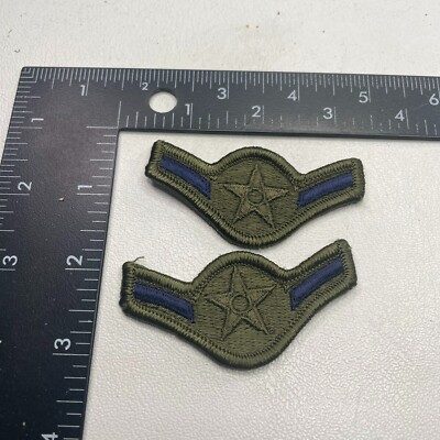 SUBDUED SMALL SIZE AIRMAN E-2 USAF U.S. Air Force Rank Patch Lot 28MU