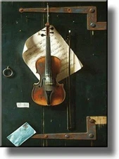 Old Violin by Harnett Picture on Stretched Canvas, Wall Art Décor, Ready to Hang
