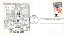  1249 5c Register & Vote, 1st Cartoon cachets "It's Time to Vote", black [8643]