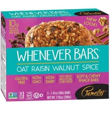 Pamelas Whenever Bars Oat Raisin Walnut Spice - 5 Ct - Pack of 6