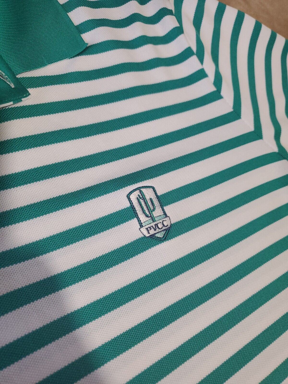Ralph Lauren RLX mens polo shirt LARGE Green White stripe