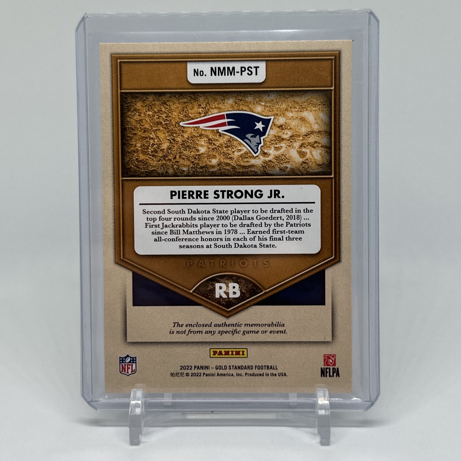 Pierre Strong Jr. 2022 Panini Gold Standard 178/399 Newly Minted Jersey ...