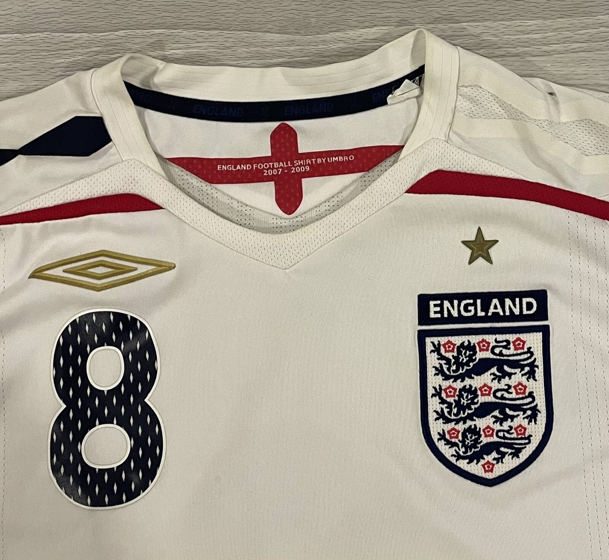 Umbro 2007/08 Frank Lampard #8 England Soccer Jersey White