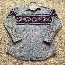 Vintage 80s Roper Western Shirt Button Down Aztec Mens Small