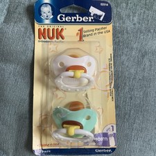 Gerber NUK Orthodonic Pacifier Size 1 0-6 Months Vtg 2004 Classic Colors