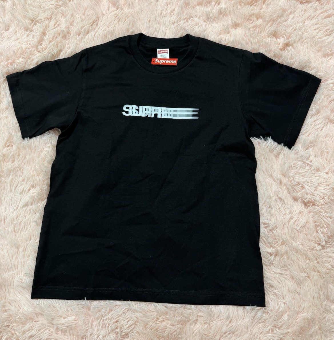 Supreme Men's S Black Logo Graphic Print Crew Neck Short Sleeve T-Shirt
