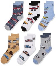 Jefferies Socks Little Boys Trains Trucks Cars Pattern 12-24 Months, Multi