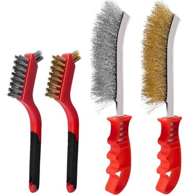 Handdrahtbürste Set, Reinigungsbürsten, Rostentfernung, Stahl-, Messingbürste...