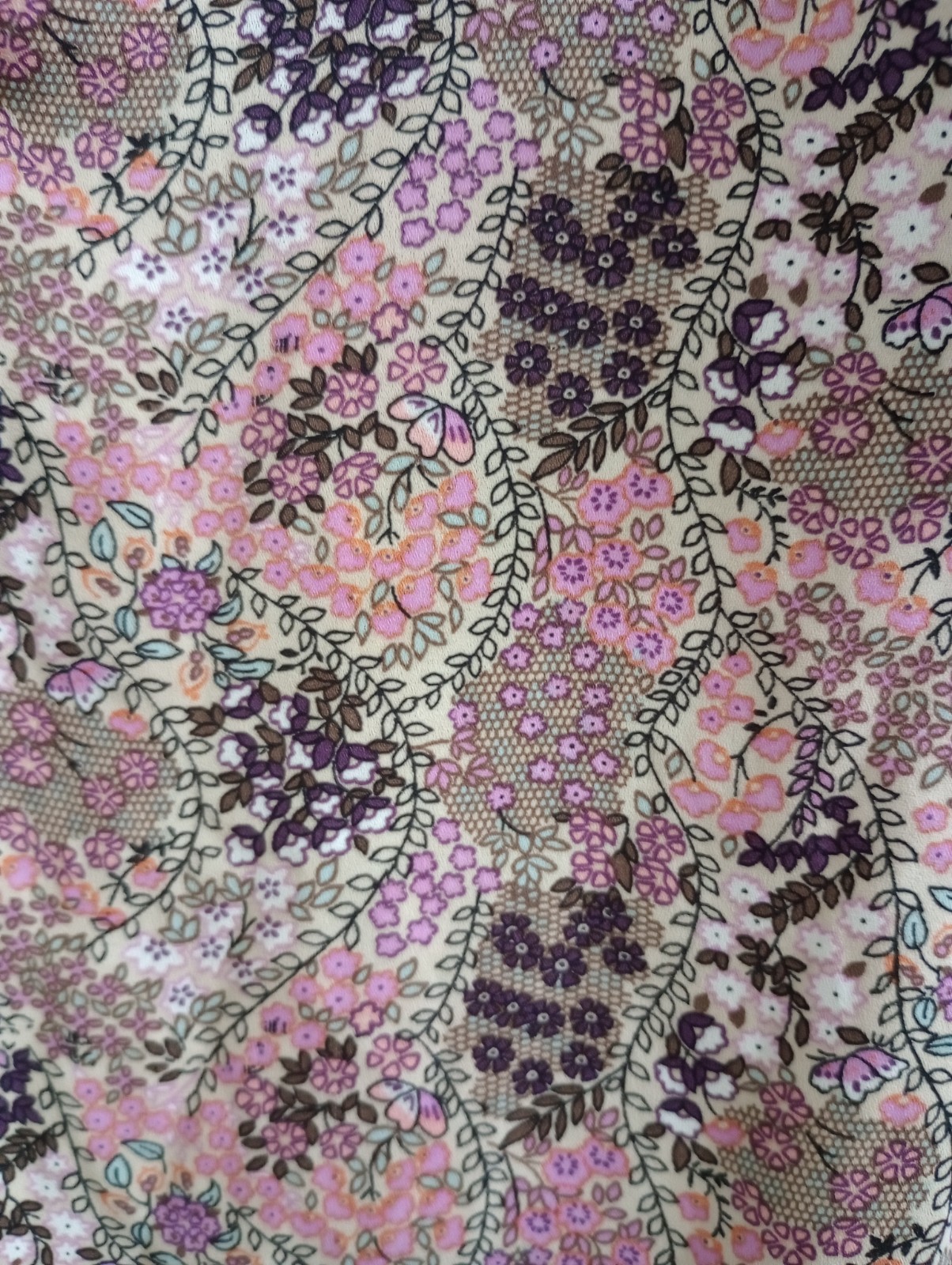 Daniel Rainn Peasant Blouse Floral Feminine Split Neck Pullover Size Medium 