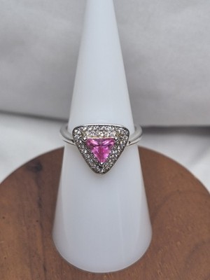 Ryze Ring Size 6 - Rose Crystal & White Frost On 925 Sterling Silver 