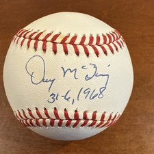 Denny McLain “31-6, 1968” Autographed OALB Baseball Detroit Tigers