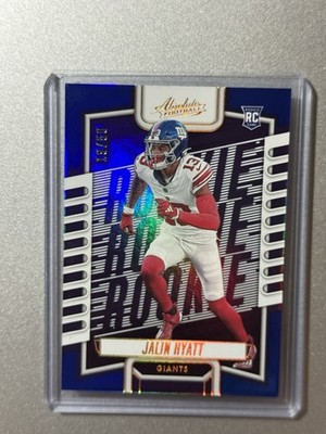 Jalin Hyatt New York Giants Panini Absolute NFL 2023 BLUE ROOKIE SP /50