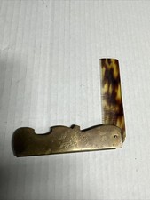 Vintage Folding Hair Comb Brass Handle Hummingbird