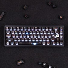 Clear Matte Keycaps Set PC 122 Keys Cherry Profile Retro Fits 6080 Percent