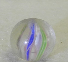 19763m Peewee .45 Inches Vintage German Handmade Divided Ribbon Swirl Marble NM