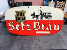 BISTROT DECO VINTAGE PLAQUE CARTON BIERE SETZ BRAU ALTE POST DIM 49 x 27 cm