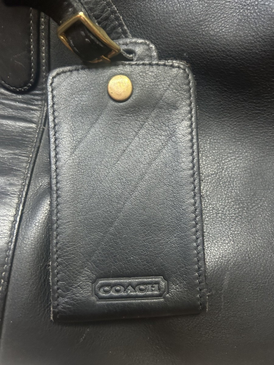 Rare Vintage Coach x Lexus Black Leather Weekender Duffel — 1990s