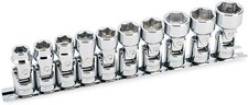 10 Piece 3/8 Inch Drive Metric Universal 6 Point Socket Set 10  19 mm Chrome