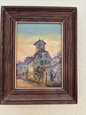 Ölgemälde Abendstimmung 28x22,5cm, M.Ehrler, 1976, Gerahmt