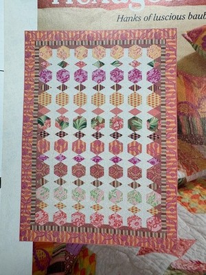 HEXAGON BEADS pieced quilt pattern from Quiltmaker magazine, 3 sizes
