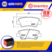 Set pastiglie freno adatte per KIA SELTOS 1.6 posteriori 2019 in poi qualità G4FG Brembo 58302A4B60