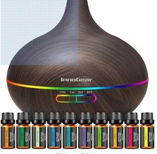 InnoGear Wood Diffuser 400ml + 10 Oils 4 Time...