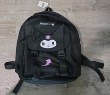 Sanrio Kuromi Black Backpack Polyester Adjustable Strap Cartoon Anime