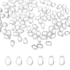 100pcs Glass Beads 6x9mm Teardrop Crystal Glass Beads Clear