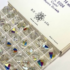 Swarovski Art. 346-5004 14mm Crystal AB 36pcs Vintage Geometric Crystal Beads