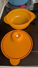 3 Tupperware Vent n Serve Bowl 2645 Orange, Divided Vented Bowl 3859 & 1700 Blue — photo 8