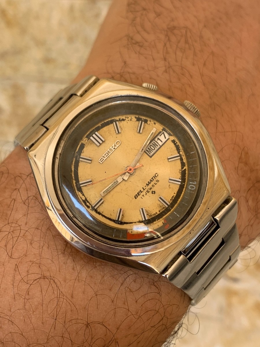 1970s Seiko Bell-Matic 4006-6040 Automatic Mens Watch Alarm Gold