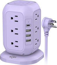 USB C Power Strip Tower, Surge Protector with 12 AC Outlet and 4 USB Ports, 10