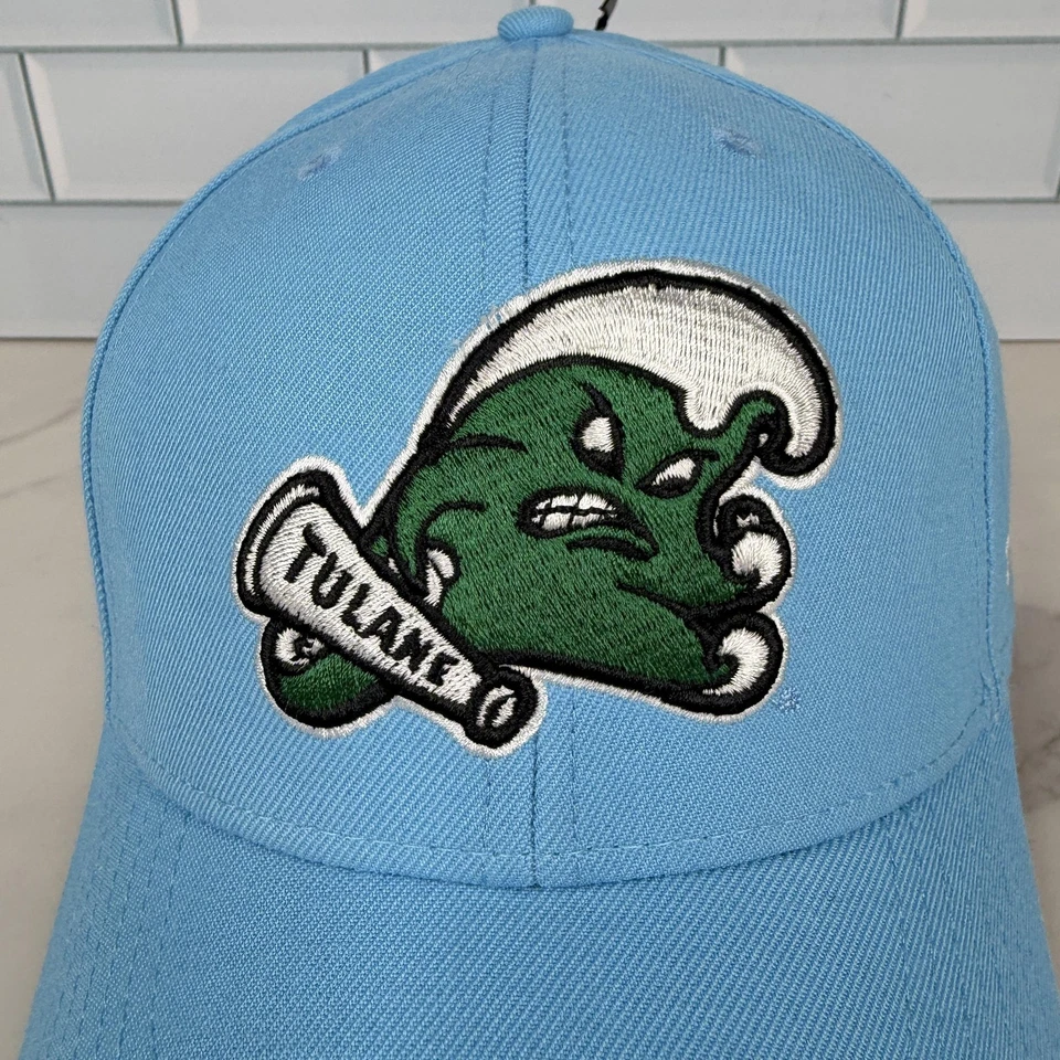 Gorra de fútbol americano Tulane verde ondulada con correa trasera para hombre talla única azul NCAA College 47 Foto 3 de 4