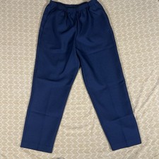ALFRED DUNNER womens navy blue 10 P pants office work minimalist core aesthetic