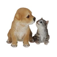 Esschert Design Dekofigur Hund Mit Katze Polyresin Braun/Grau 15,4X12,6X13,4 Cm