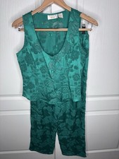 Vintage Yellow label Victoria s Secret Green Pajama Lingerie Set Size S