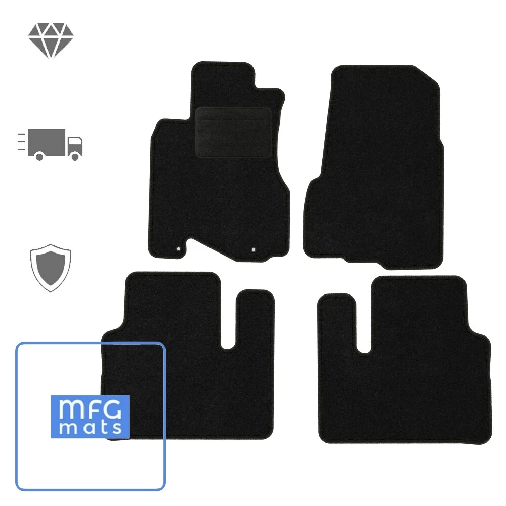 Set 4 Tappetini Honda CR-V III 2006-2012 - Velluto Premium Nero