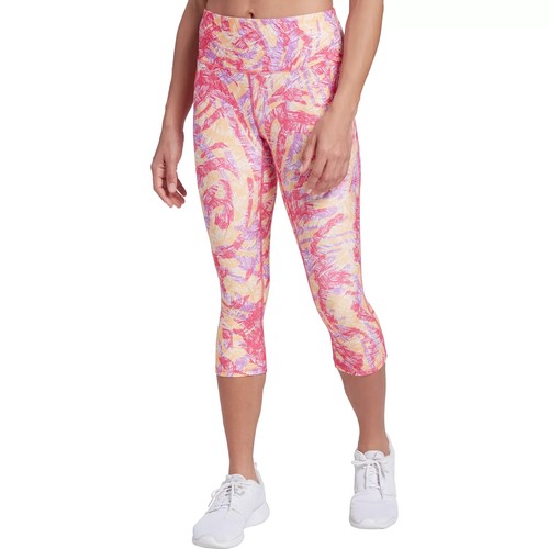 New NWT DSG Momentum Crop Leggings S Womens Abstract Zebra Tangerine Pink Orange - Photo 1 sur 7