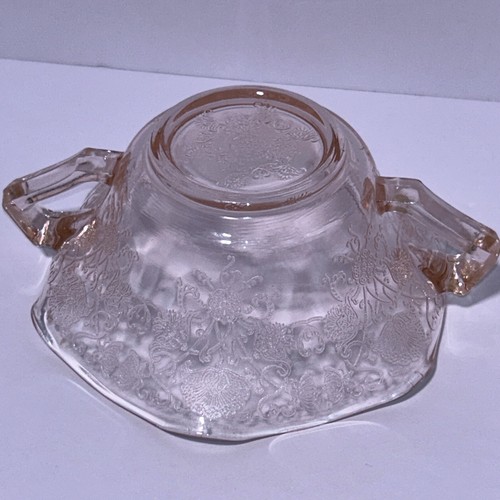 HAZEL ATLAS FLORENTINE PINK GLASS BOWL - Picture 5 of 6