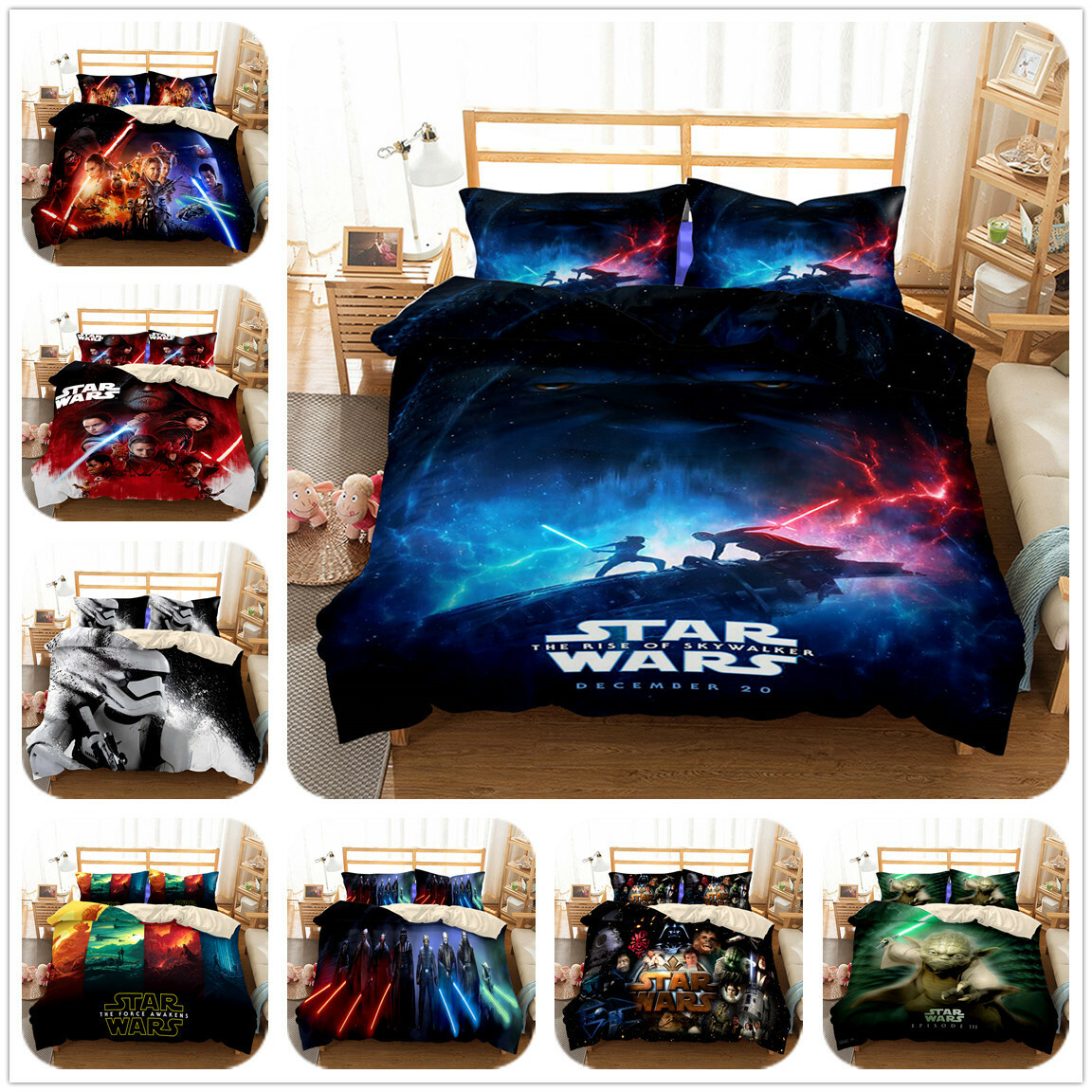 Star Wars 3D Bedding Set Comforter Quilt Cover Pillowcases Duvet Covers