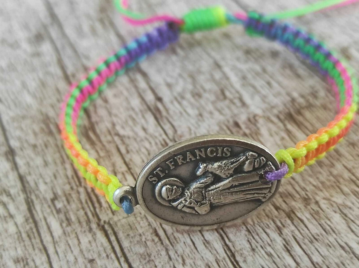 St Francis of Assisi Bracelet Catholic Saint Medal Men Women Religious Jewelry
