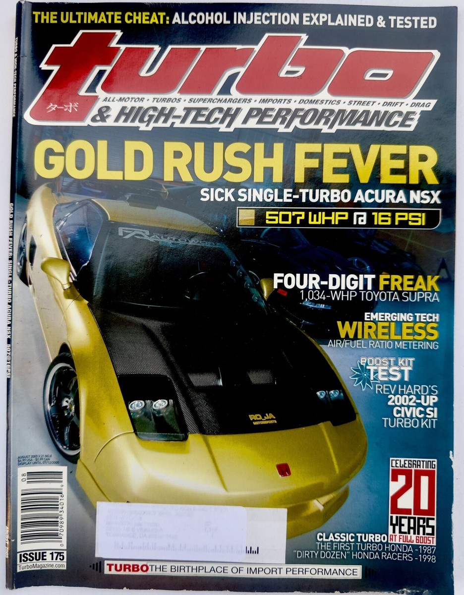 Turbo Magazine RARE August 2005 8/2005 NSX Supra Custom Civic Si